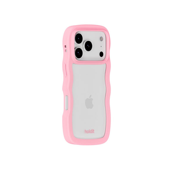 Holdit iPhone 17 Pro Wavy Case - Pink / Transparent