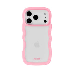 Holdit iPhone 17 Pro Max Wavy Case - Pink / Transparent