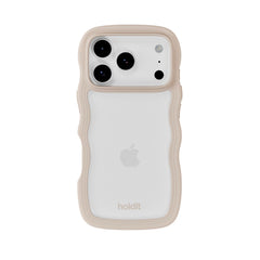 Holdit iPhone 17 Pro Max Wavy Case - Light Beige / Transparent