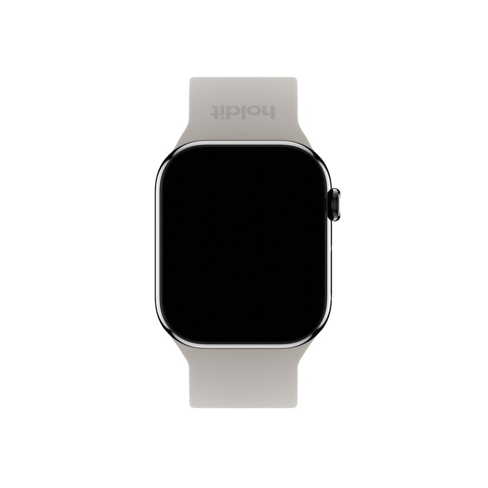 Apple Watch (38/40/SE/41/42mm) Holdit Silikone Rem m. Metalspænde - Taupe