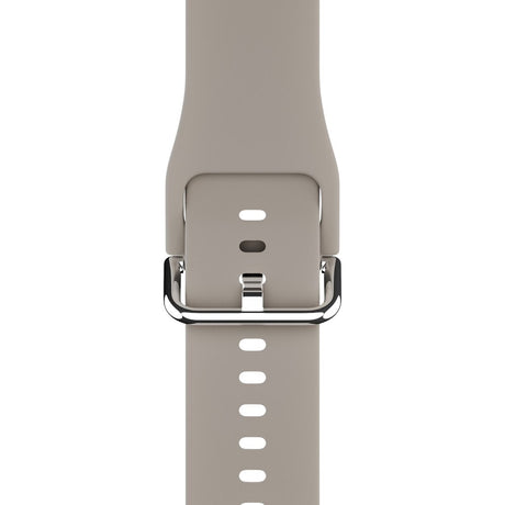 Apple Watch (38/40/SE/41/42mm) Holdit Silikone Rem m. Metalspænde - Taupe