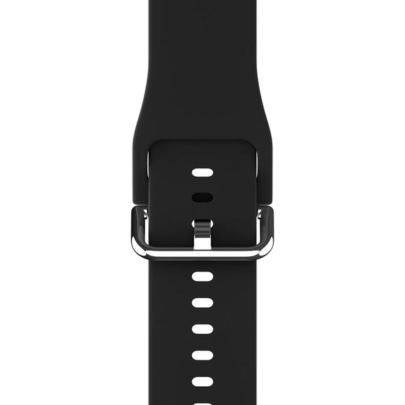 Apple Watch (38/40/SE/41/42mm) Holdit Silikone Rem m. Metalspænde - Black