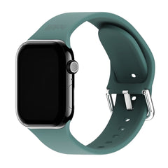 Apple Watch (38/40/SE/41/42mm) Holdit Silikone Rem m. Metalspænde - Moss Green