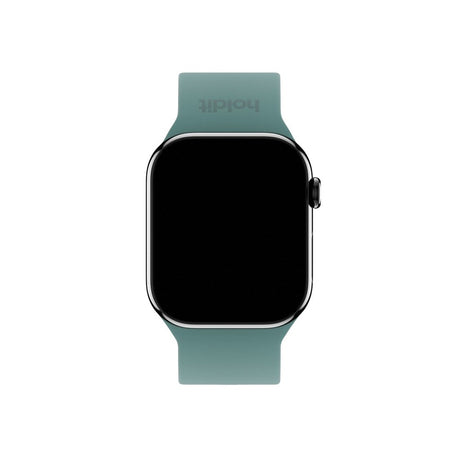 Apple Watch (38/40/SE/41/42mm) Holdit Silikone Rem m. Metalspænde - Moss Green