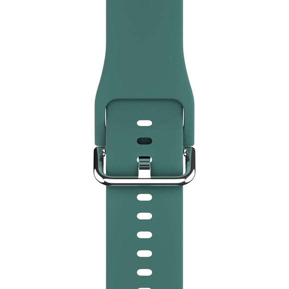 Apple Watch (38/40/SE/41/42mm) Holdit Silikone Rem m. Metalspænde - Moss Green