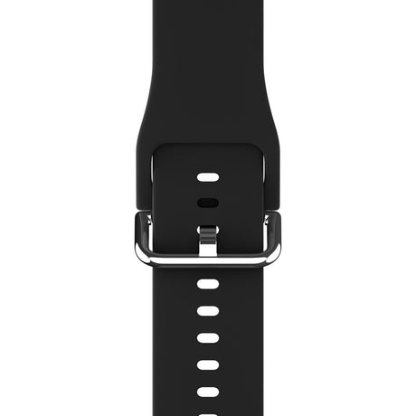 Apple Watch (42/44/SE/45/46/49mm) Holdit Silikone Rem m. Metalspænde - Black