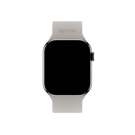 Apple Watch (42/44/SE/45/46/49mm) Holdit Silikone Rem m. Metalspænde - Taupe