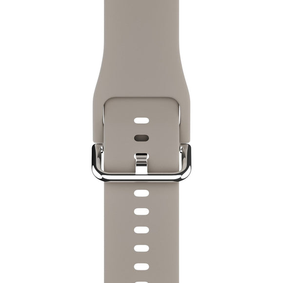 Apple Watch (42/44/SE/45/46/49mm) Holdit Silikone Rem m. Metalspænde - Taupe