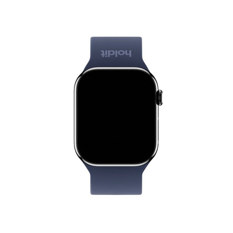 Apple Watch (42/44/SE/45/46/49mm) Holdit Silikone Rem m. Metalspænde - Navy Blue