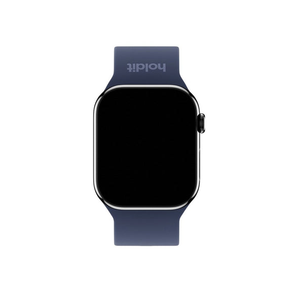 Apple Watch (42/44/SE/45/46/49mm) Holdit Silikone Rem m. Metalspænde - Navy Blue