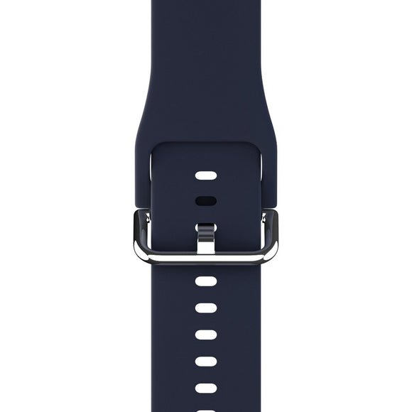 Apple Watch (42/44/SE/45/46/49mm) Holdit Silikone Rem m. Metalspænde - Navy Blue