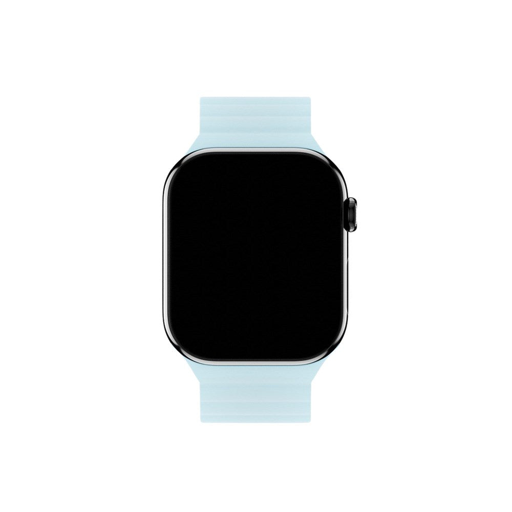 Apple Watch (38/40/SE/41/42mm) Holdit Silicone Magnet Rem - Grå / Blå