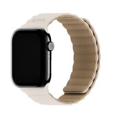 Apple Watch (38/40/SE/41/42mm) Holdit Silicone Magnet Rem - Lys Beige / Beige