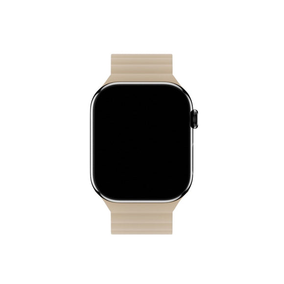 Apple Watch (38/40/SE/41/42mm) Holdit Silicone Magnet Rem - Lys Beige / Beige