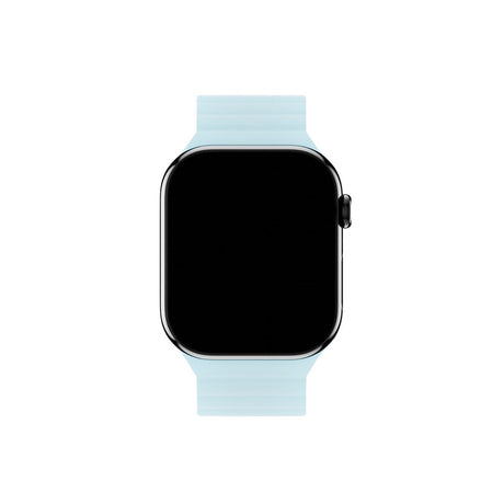 Apple Watch (42/44/SE/45/46/49mm) Holdit Silicone Magnet Rem - Grå / Blå