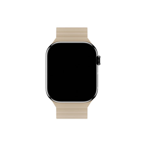 Apple Watch (42/44/SE/45/46/49mm) Holdit Silicone Magnet Rem - Lys Beige / Beige