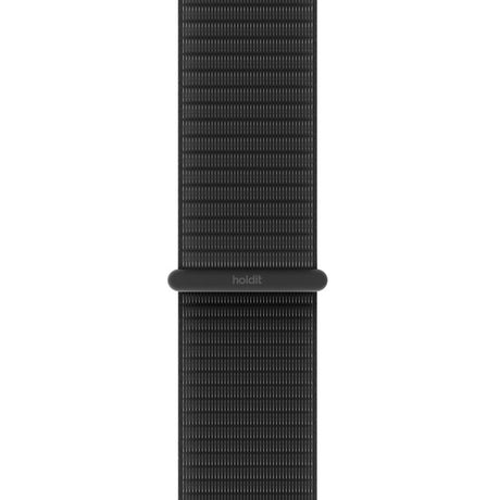 Apple Watch (38/40/SE/41/42mm) Holdit Nylon Rem m. Velcrolukning - Sort