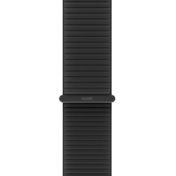 Apple Watch (38/40/SE/41/42mm) Holdit Nylon Rem m. Velcrolukning - Sort