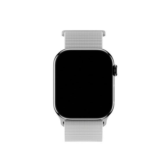 Apple Watch (38/40/SE/41/42mm) Holdit Nylon Rem m. Velcrolukning - Grå