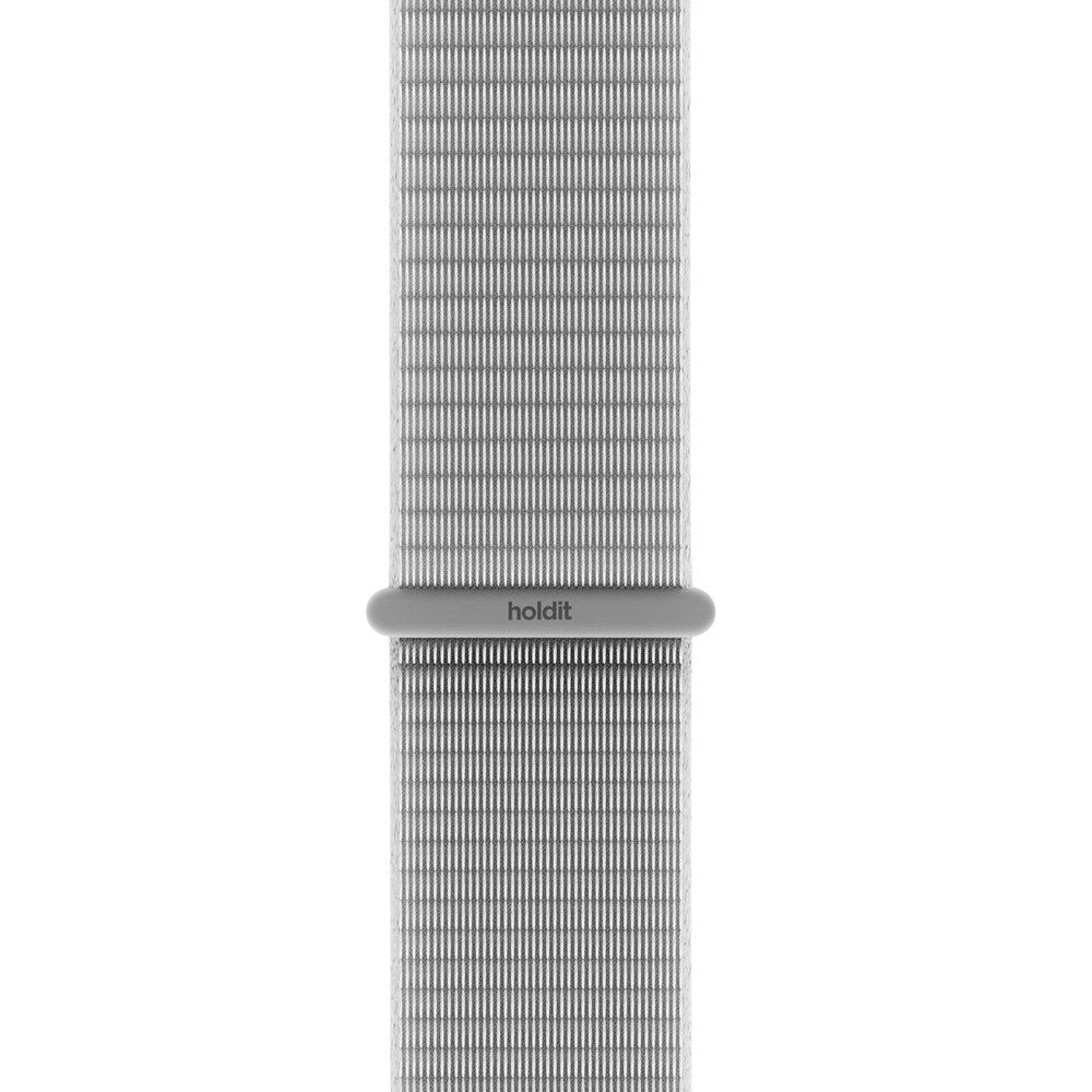 Apple Watch (38/40/SE/41/42mm) Holdit Nylon Rem m. Velcrolukning - Grå