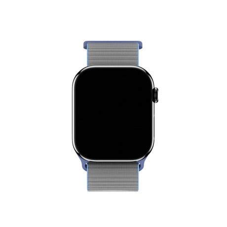Apple Watch (38/40/SE/41/42mm) Holdit Nylon Rem m. Velcrolukning - Grå / Blå