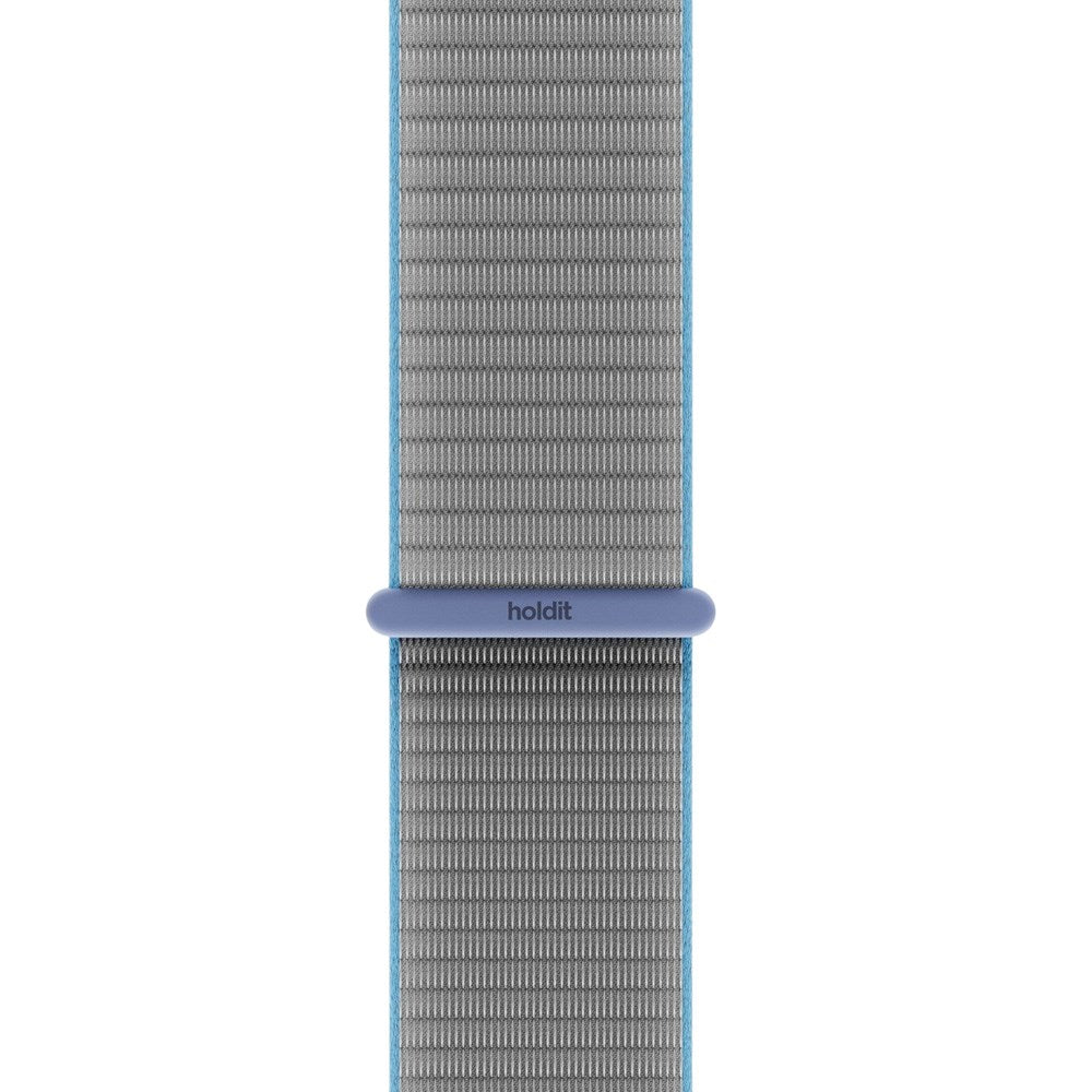 Apple Watch (38/40/SE/41/42mm) Holdit Nylon Rem m. Velcrolukning - Grå / Blå