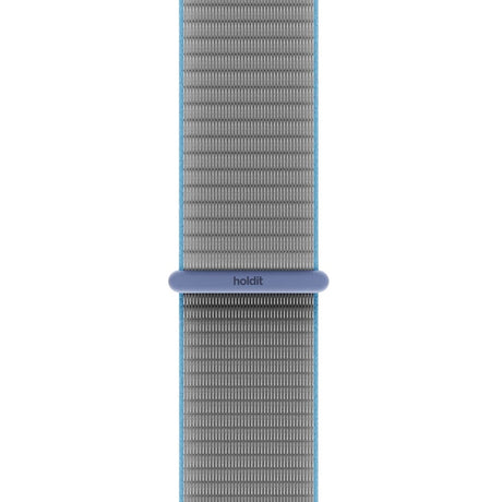 Apple Watch (38/40/SE/41/42mm) Holdit Nylon Rem m. Velcrolukning - Grå / Blå