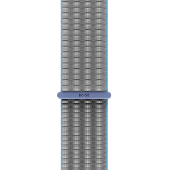 Apple Watch (38/40/SE/41/42mm) Holdit Nylon Rem m. Velcrolukning - Grå / Blå