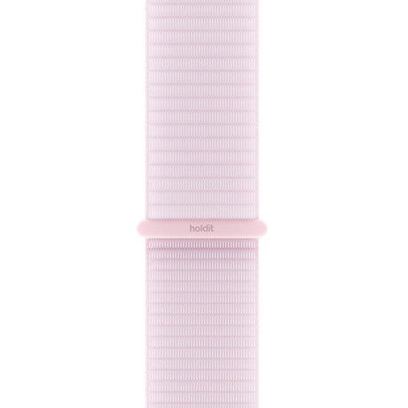 Apple Watch (42/44/SE/45/46/49mm) Holdit Nylon Rem m. Velcrolukning - Lyserød