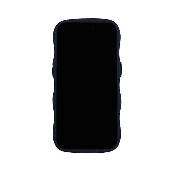 Holdit iPhone 17e / 16e / 15 / 14 / 13 Wavy Case - Midnight Blue / Transparent