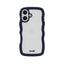 Holdit iPhone 16 Wavy Case - Midnight Blue / Transparent