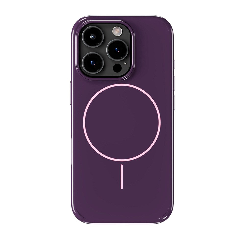 Holdit iPhone 16 Pro Mono Case - MagSafe Kompatibel - Deep Plum / Pink