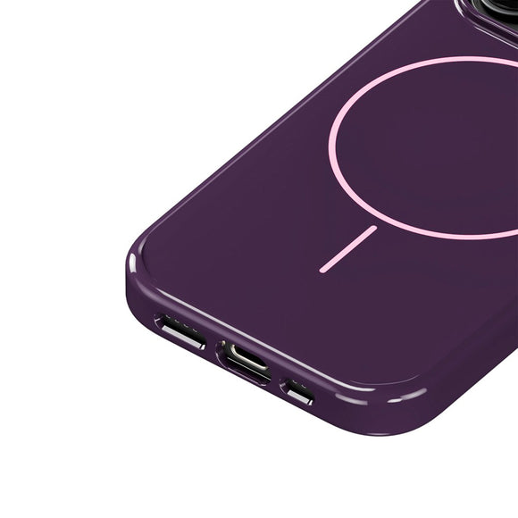 Holdit iPhone 16 Pro Mono Case - MagSafe Kompatibel - Deep Plum / Pink