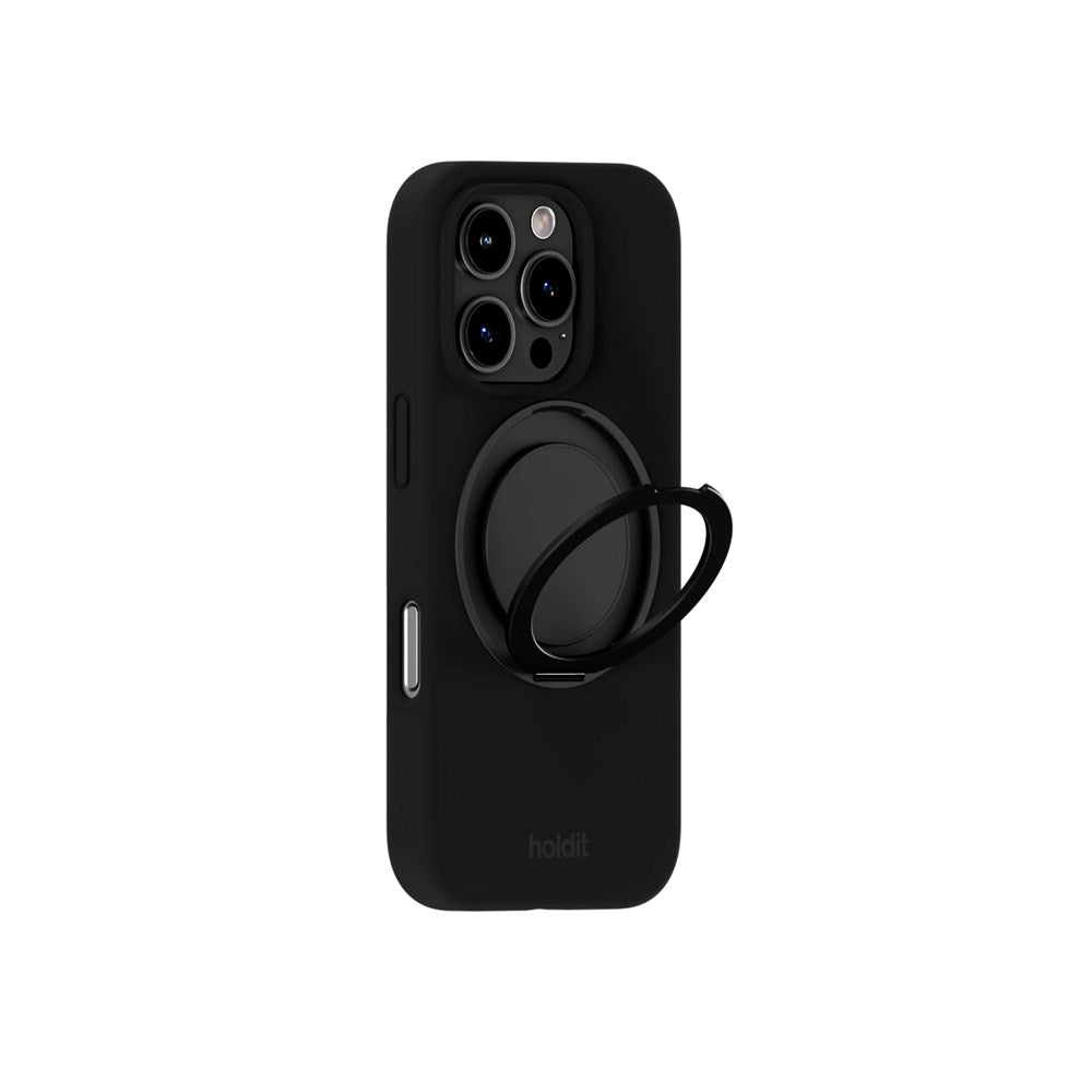 iPhone 16 Pro Holdit Silikone Stand Case - Black