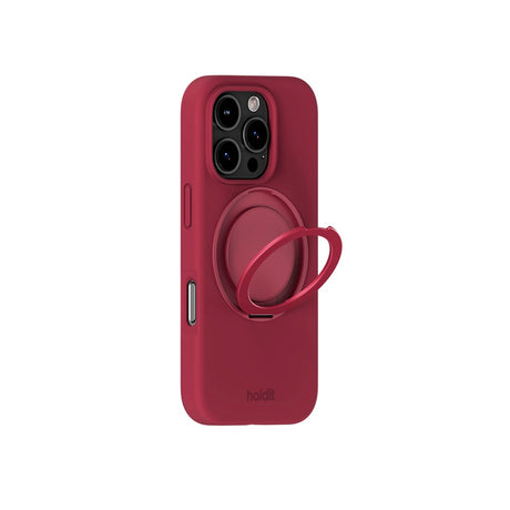 iPhone 16 Pro Holdit Silikone Stand Case - Red Velvet