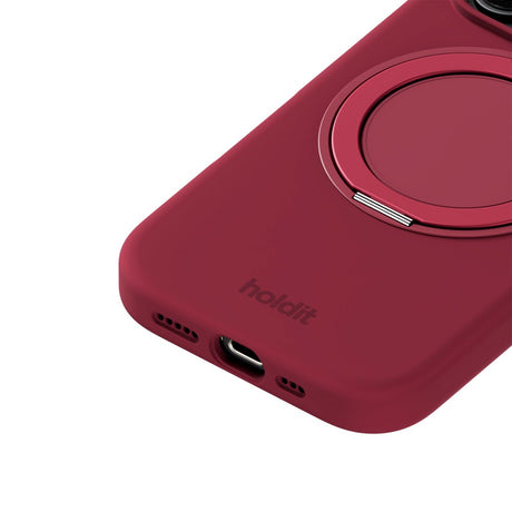 iPhone 16 Pro Holdit Silikone Stand Case - Red Velvet