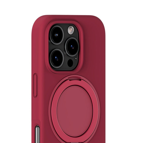 iPhone 16 Pro Holdit Silikone Stand Case - Red Velvet