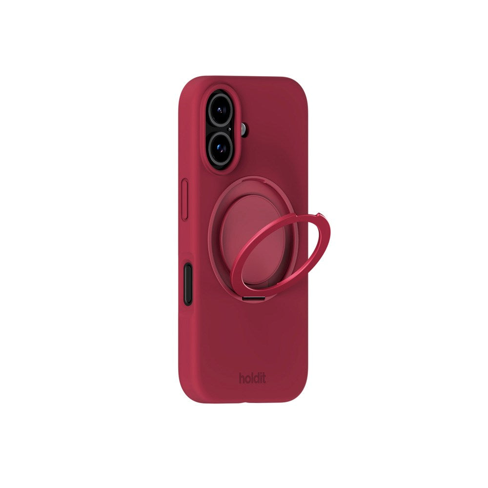 iPhone 16 Holdit Silikone Stand Case - Red Velvet