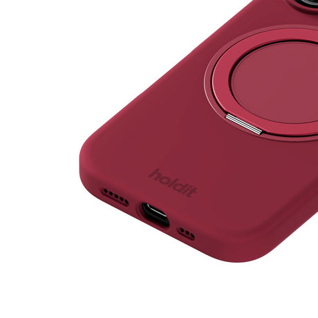 iPhone 16 Holdit Silikone Stand Case - Red Velvet