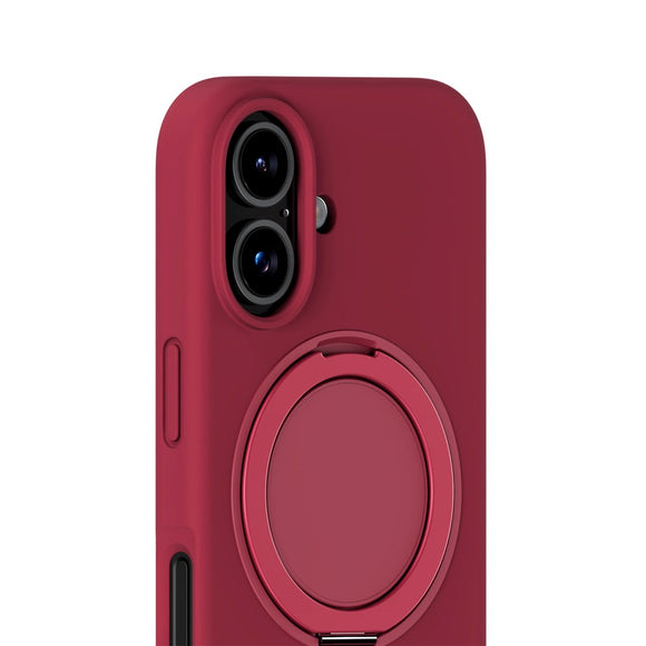 iPhone 16 Holdit Silikone Stand Case - Red Velvet