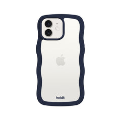 Holdit iPhone 12 / 12 Pro Wavy Case - Midnight Blue / Transparent