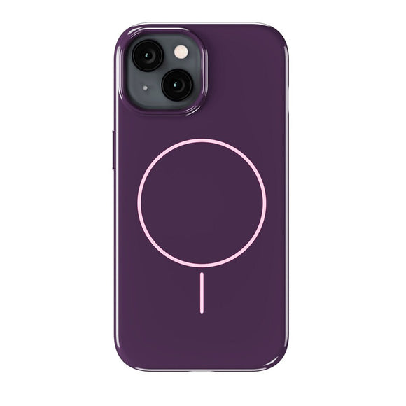 Holdit iPhone 17e / 16e / 15 / 14 / 13 Mono Case - MagSafe Kompatibel - Deep Plum / Pink