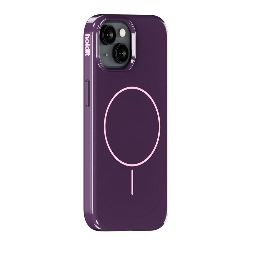 Holdit iPhone 17e / 16e / 15 / 14 / 13 Mono Case - MagSafe Kompatibel - Deep Plum / Pink