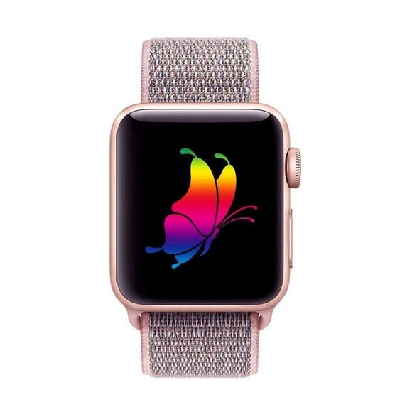 Apple Watch (38/40/SE/41/42mm) Nylon Rem fra Tech-Protect -  Lyserød