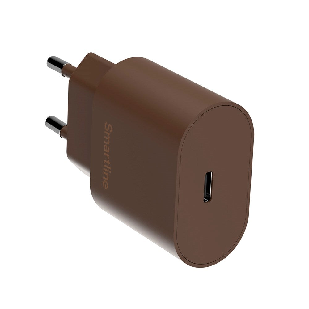 Smartline 20W Vægoplader m. 1 x USB-C - Brun