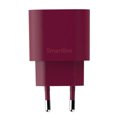 Smartline 20W Vægoplader m. 1 x USB-C - Mørkerød