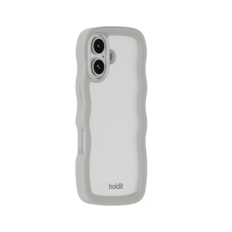 iPhone 16 Holdit Wavy Case - Wool Grey / Transparent