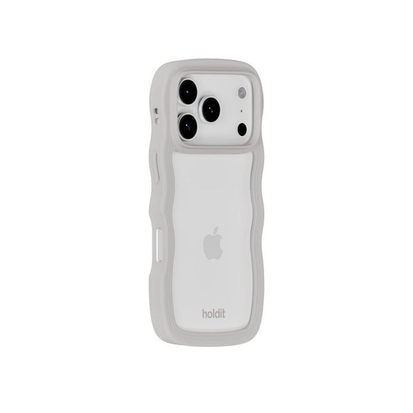 iPhone 17 Pro Holdit Wavy Case - Wool Grey / Transparent