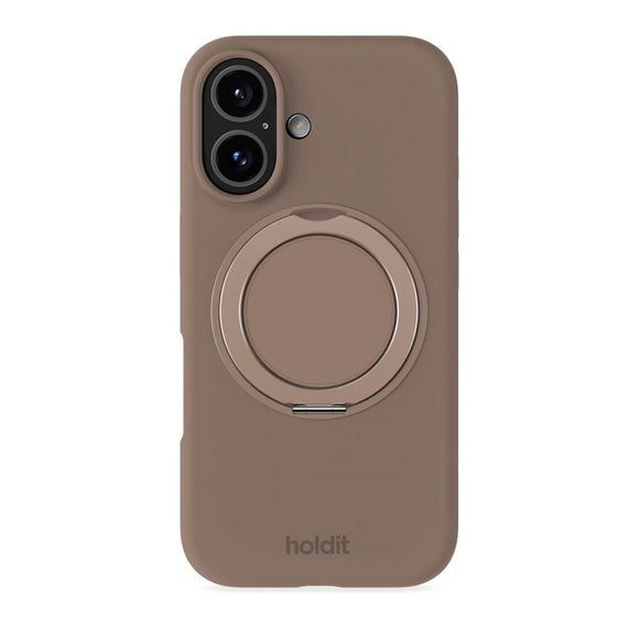 iPhone 16 Holdit Silikone Stand Case - Mocha Brown