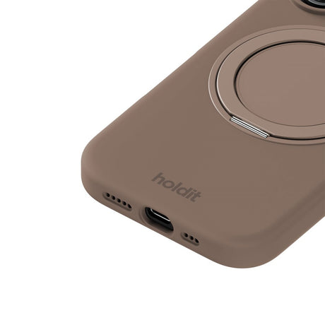 iPhone 16 Holdit Silikone Stand Case - Mocha Brown